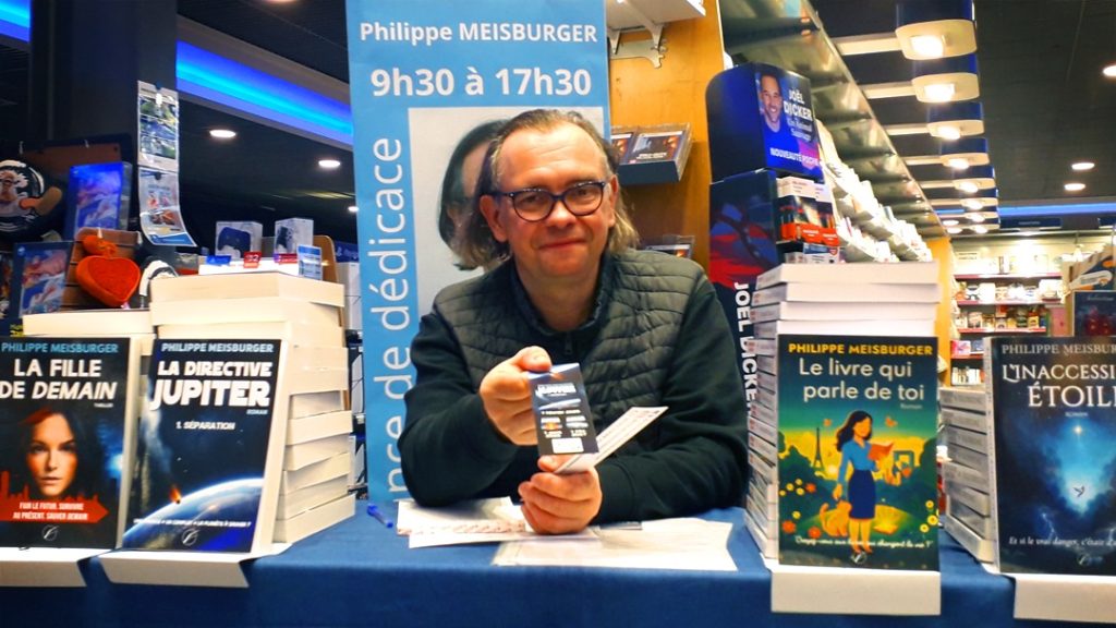 Philippe Meisburger en dédicace à l'espace culturel du Leclerc d'Altkirch (photo : Marion)