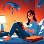 Une jeune femme immergée dans la lecture de son livre... au point d'en rendre réel les personnages les plus insolites.