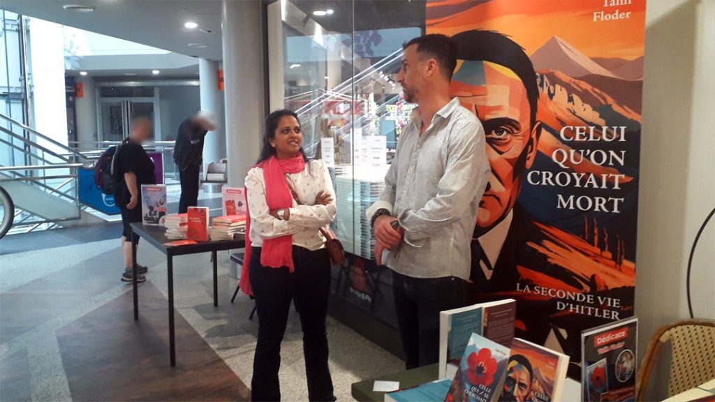 Nathalie Rollin et Talih Floder en discussion, avant le lancement de La réunion des livres 2026
